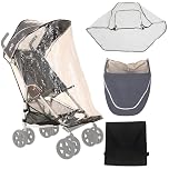 MobiQuip XL Pushchair Travel Accessories Pack - Sun Hood with Vision Panel, Rain Cover & Storage Basket - Official Accessories for MobiQuip XL Special Needs Buggy - Coordinates with Blue XL Stroller