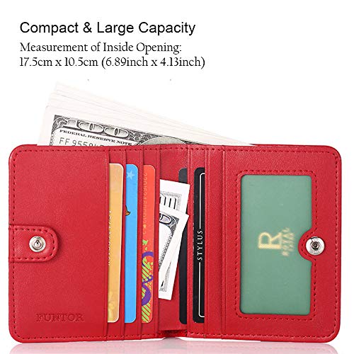FUNTOR Small Wallets for Women, Ladies Small Compact Bifold Pocket RFID Blocking Genuine Leather Wallet for Women2