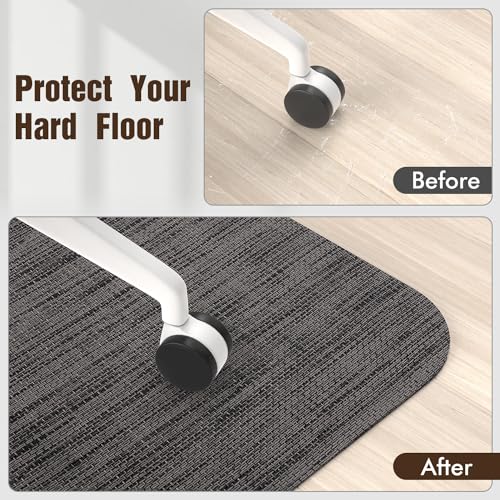 Image of Blvornl Office Chair Mat for Hardwood Floor, 40 inchx 55 inch Desk Mat for Hard Wood, Large Anti-Slip Hard Floor Protector Rolling Chair Mat, PVC Mat Desk Rug for Office Home, Black