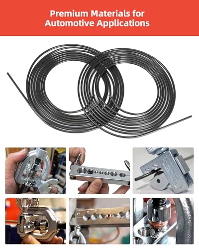 Lexrumy Kit Tuyau Frein Voiture 10M de Câble de Frein ø 3/16" en Acier – vue 4