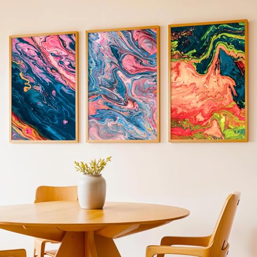 Image of kotart Abstract Wall Art Painting Home Decoration Frame With For Living Room Bed Room Hotel Wall Decor Digital Reprint Engineered Wood Set of 3 (Art 6, 10X13 INCH)