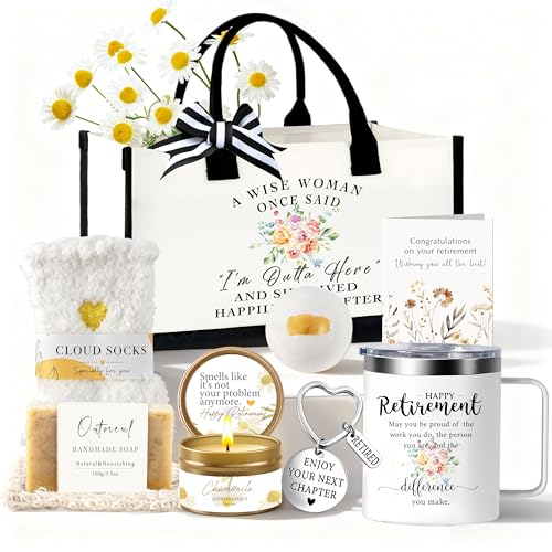 GREOZORT Retirement Gift for Women 2026, Best Retirement Gifts for Women Coworker Teacher, Happy Retired Ideas Gifts for Grandma Nurses Mom Friends Coworkers Farewell Leaving Going Away Gift