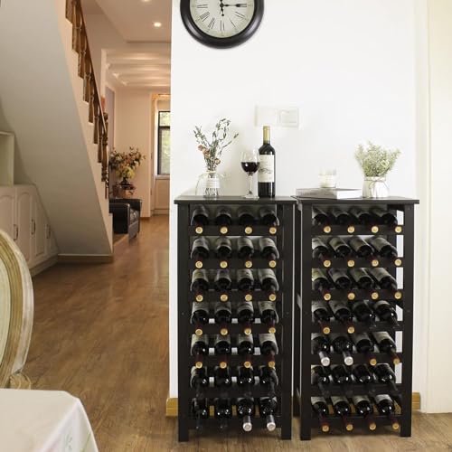 Soporte de Vino de Madera Libre con 7 Estantes para 28 Botellas miniatura 7