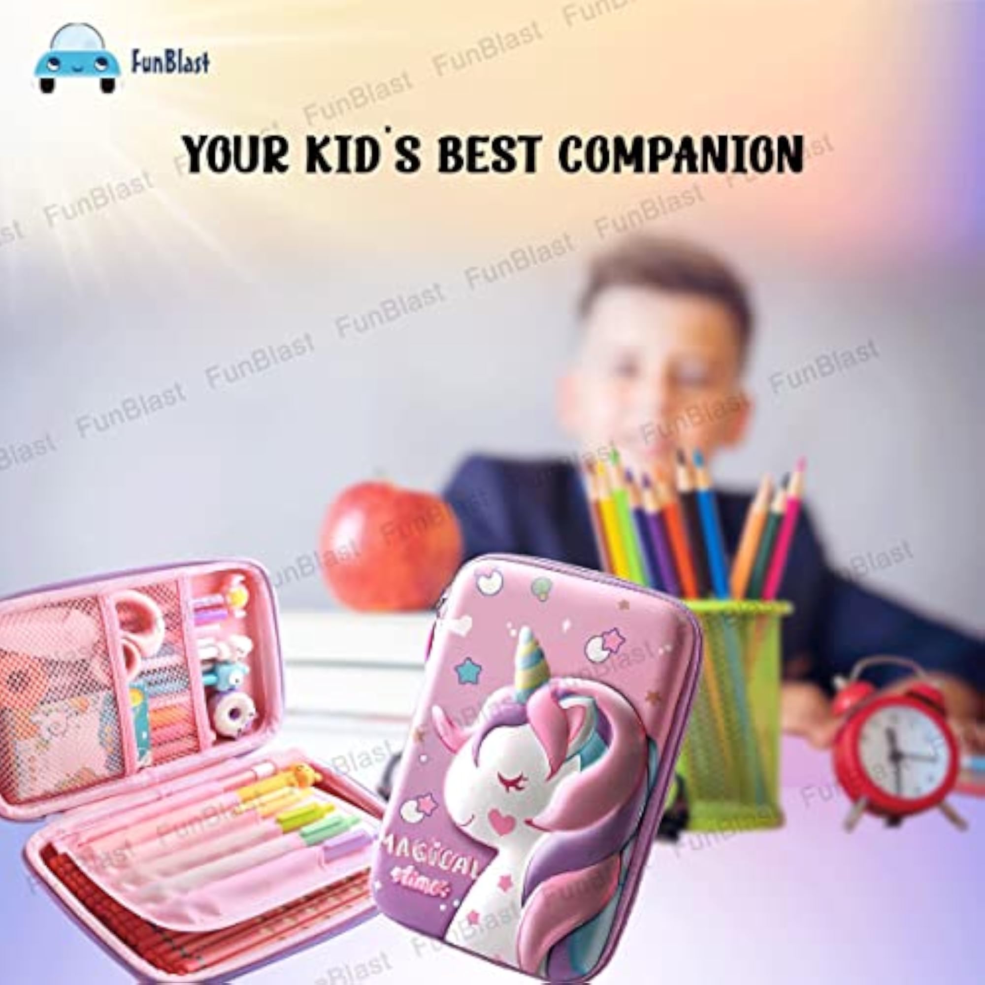 Unicorn Pencil Case for Girls, Multipurpose Zipper Bag