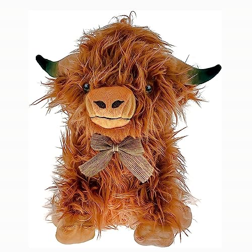 Mologela Scottish Highland Cow Plush 11.8" Stuffed Animal Realistic Cow Toys Realistic Soft Stuffed Stuffed Animal Toy, Suitable For Fans, Children, Girls, Boys And Friends #TOP14