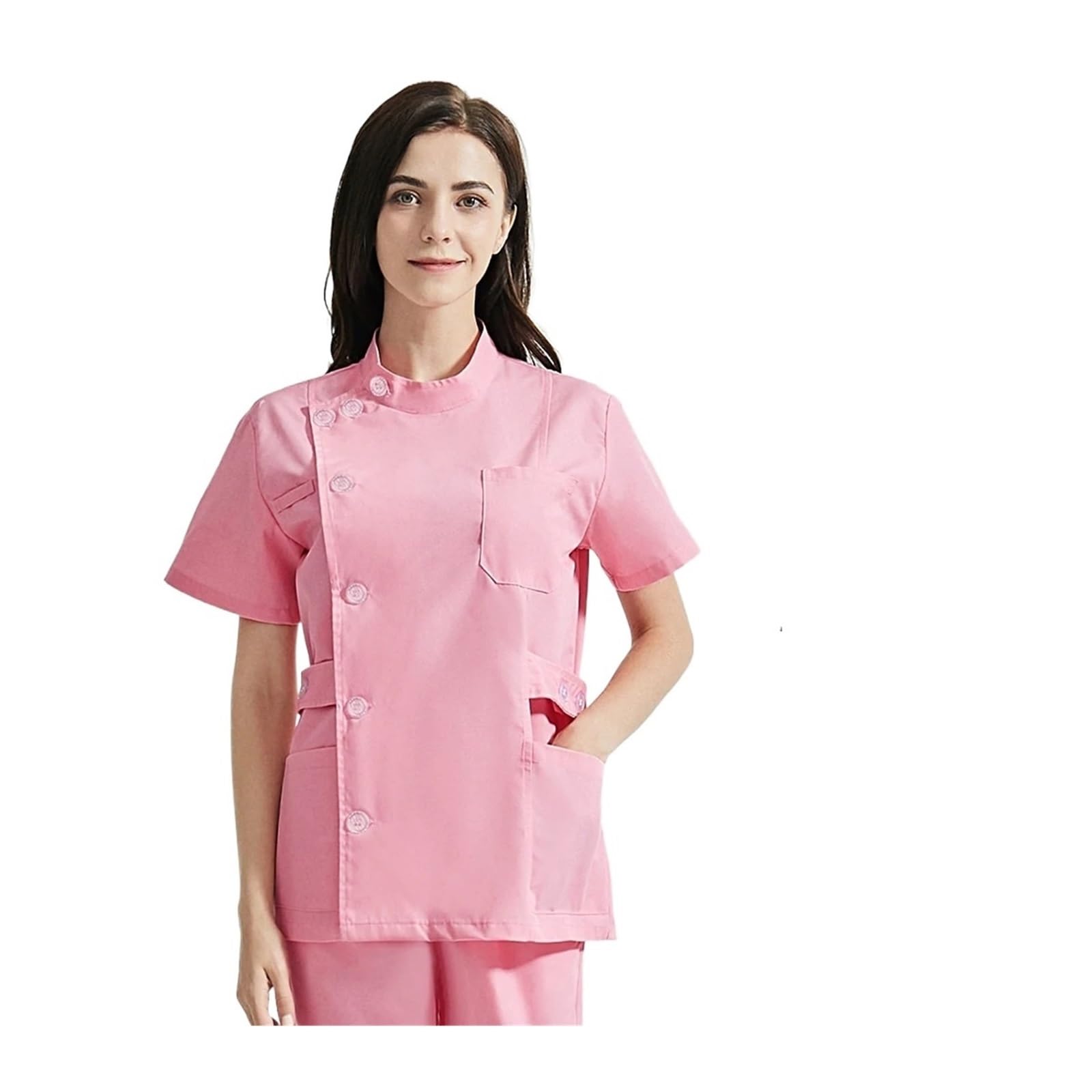 Uniformes Mujeres Servicio de Salud Enfermera Ropa de Trabajo Uniformes de SPA Precios de Mujeres Trajes(Pink,XXL)