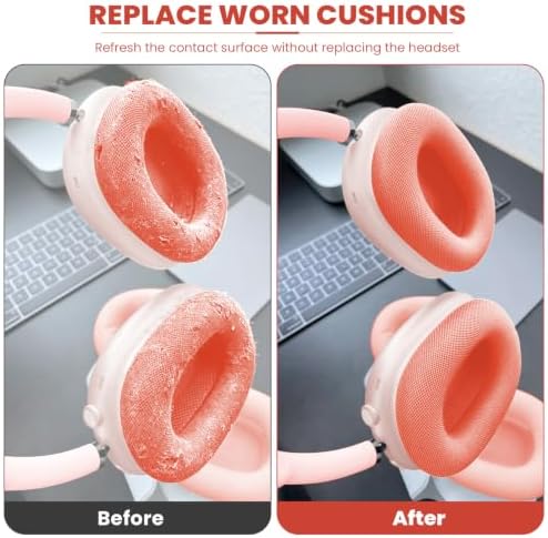 Ear Cushions for AirPods Max 1 & 2 Headphones, Mesh Replacement Earpads - 4