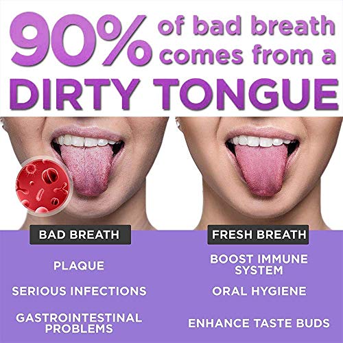 Image of Wonder Care 4 Count Tongue Scraper Stainless Steel,Tongue Cleaners Fresh Breath Restored Taste Big Size