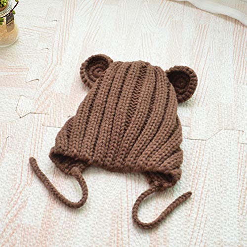 KESYOO chapéu despojado para outono inverno chapéu infantil orelhas de urso fofo gorro de lã de tric