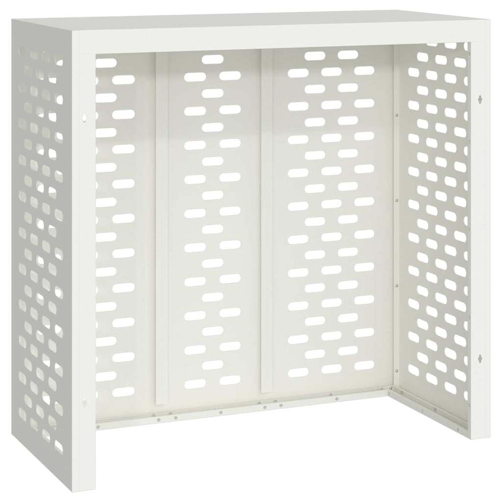 vidaXL Airconditioner hoes Wit 110 x 50 x 105 cm Gegalvaniseerd staal | Strakke lijnen en een matte afwerking, Sterk gebouwd met robuust plastic, Ideaal voor buitenlocaties