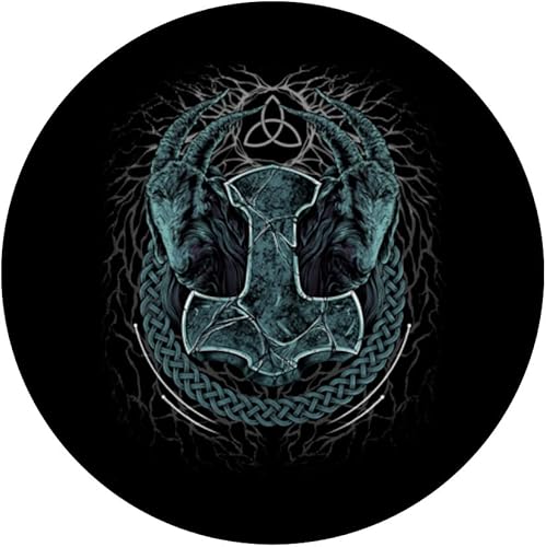 Miniatura 3 de Viking Mjolnir Thors Hammer Pagan Norse Mythology PopSockets Swappable PopGrip