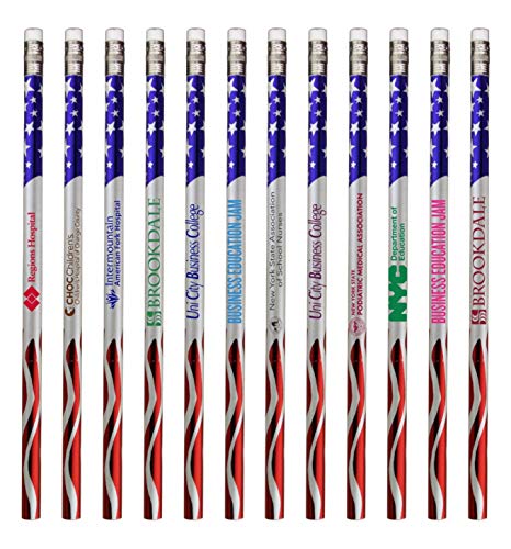 Pack 1000 lápices personalizados patrióticos HB2 de madera