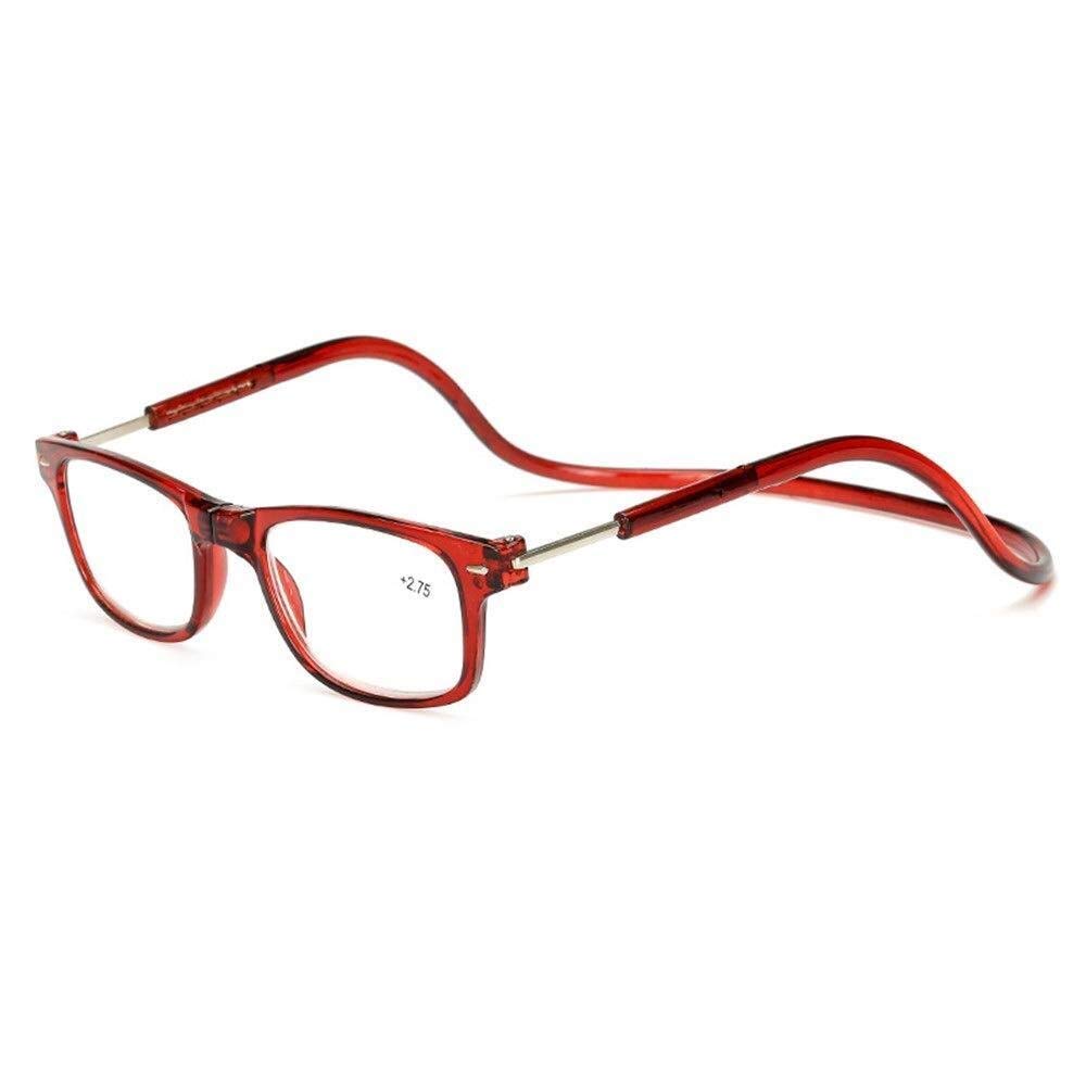 Rfeng Folding Reading Glasses Hanging Neck Reading Glasses Wholesale Portable Magnetic Folding Reading Glasses HD Comfortable Elderly Glasses (Color : C2, Size : 150)