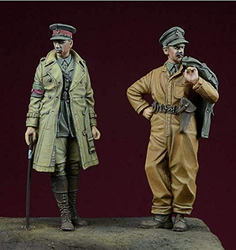 Lot De 2 Figurines Soldats 8ème Armée Britannique WWII - échelle 1:35 - Résine Non Peinte