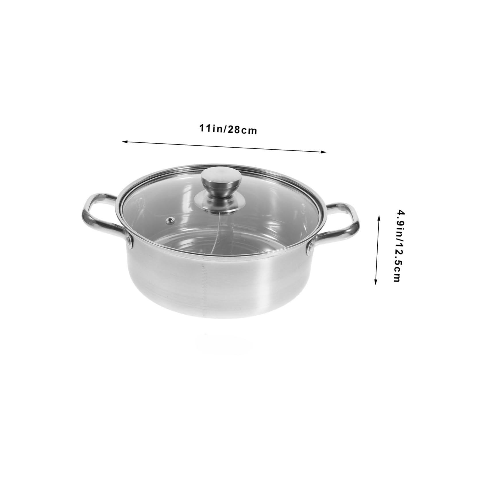 SOLUSTRE Stainless Steel Dual Sided Soup Pot Non Stick Cooking Boiler for Induction and Gas Cookers for Flavorful Hot Pot Meals