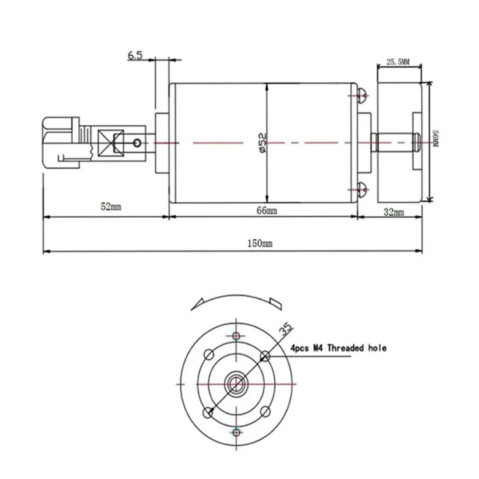 Silnik wrzeciona CNC chłodzony powietrzem 0,2 kW, 200 W, zacisk 52 mm, zasilacz DC 24 V, impuls sterujący 10000 obr./min, 280 mNm do grawerowania DIY(200W with ER11)