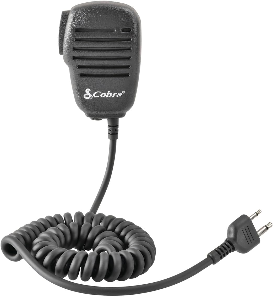 Cobra Premium Dynamic Replacement CB Microphone with Push-to-Talk (Black) – 2 Pin Lapel Speaker Mic Compatible with HH50WXST and HHRT50 CB Radio Models (PMR-SM)