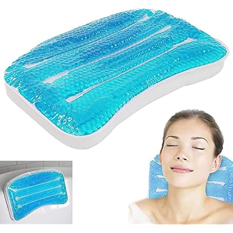 Luxed Soothing Gel Bathtub Pillow | Great for Relaxation Head & Neck Support | Perfect Bath Pillow for Bathtub Hot Tub & Home Spa | Fits Easily In Any Size of Tubs Cover