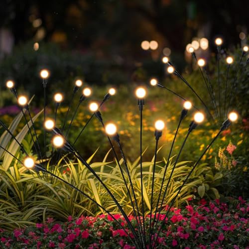OBSYDIUM Solar Garden Lights Outdoor, Firefly Starburst, IP65, Warm - Image 2