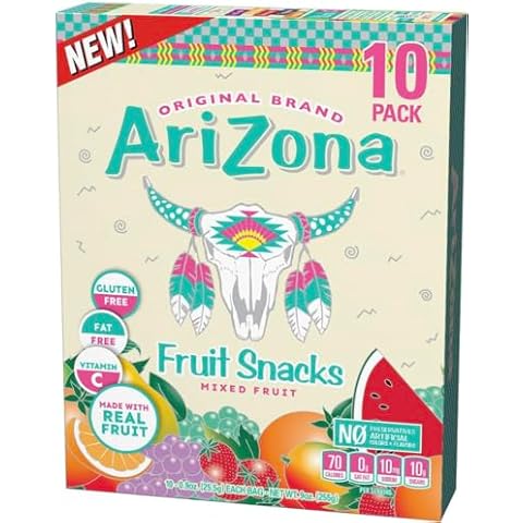 AriZona Iced Tea Fruit Snacks, Mixed Fruit - 0.9 oz, 10 count Box Cover