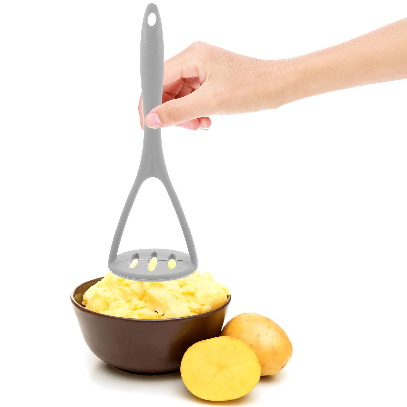 UPKOCH Kartoffelstampfer Silikon Lebensmittelstampfer Obstpresse Crusher Avocado Stampfer Kochen Küche Gadget Smasher Handwerkzeuge für Gemüse Obst Bohnen Lebensmittel Grau