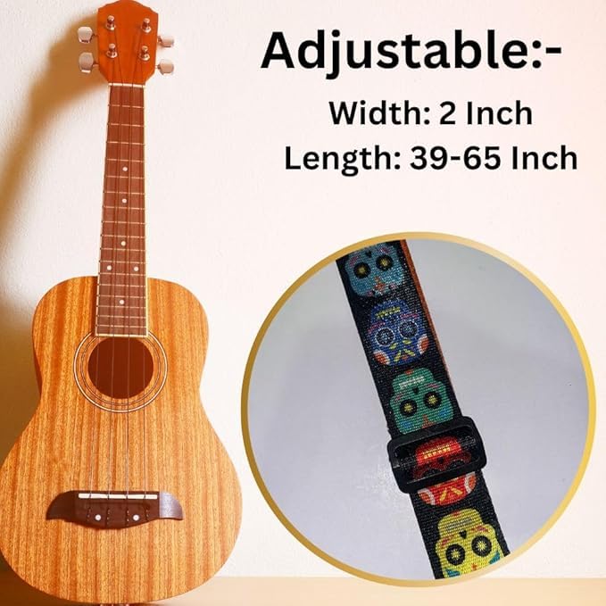 Image of MOCKING BIRD Guitar Belt with guitar wall mount hanger Adjustable Buckle Guitar strap for acoustic Guitar Electric Guitar bass Guitar Hanger with Colourful Plectrum picks