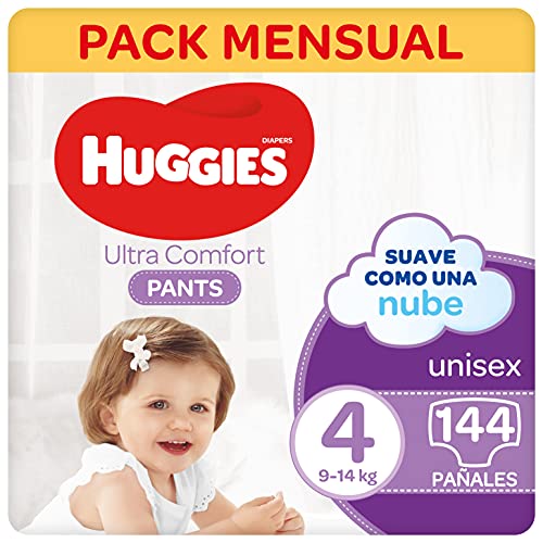 Huggies Ultra Comfort Pañal Braguita Talla 4 (9-14 kg) - 144 pañales braguita
