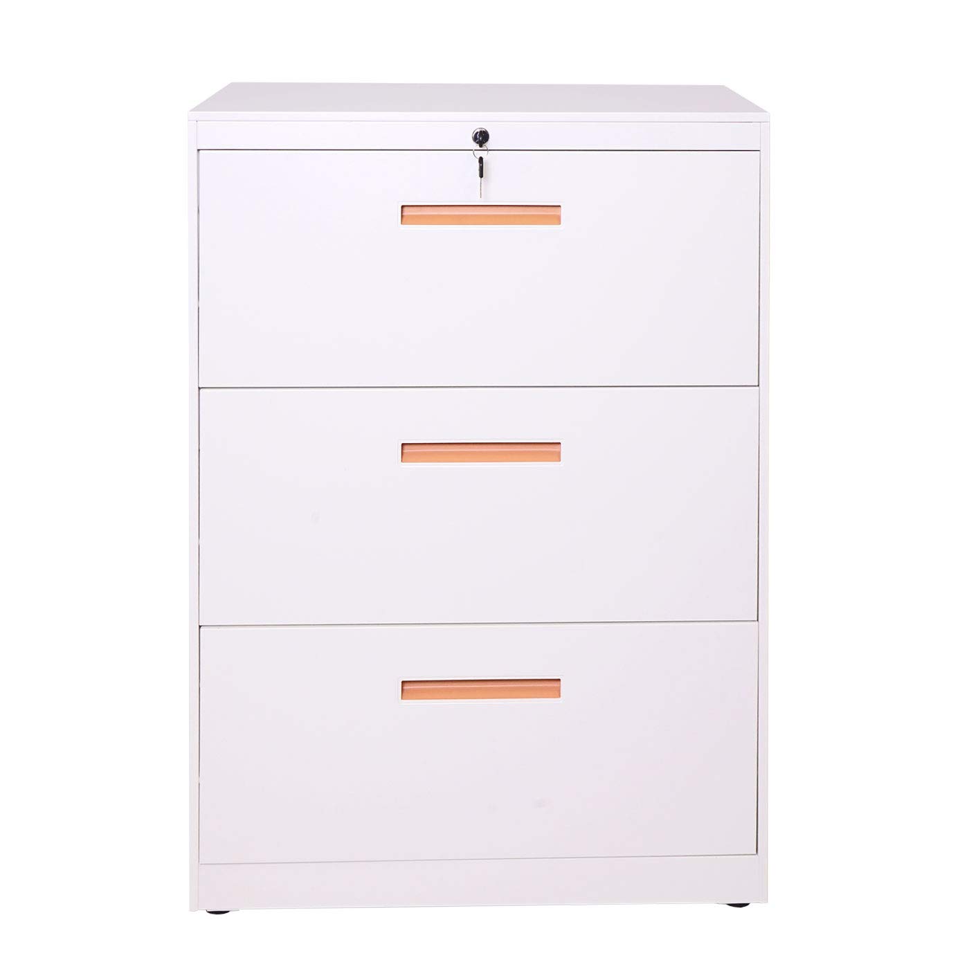 Mendler Hängeregisterschrank HWC-A10AM - 103x76x46cm weiß | Aktenschrank, Büroschrank, Stahlschrank, A4, abschließbar