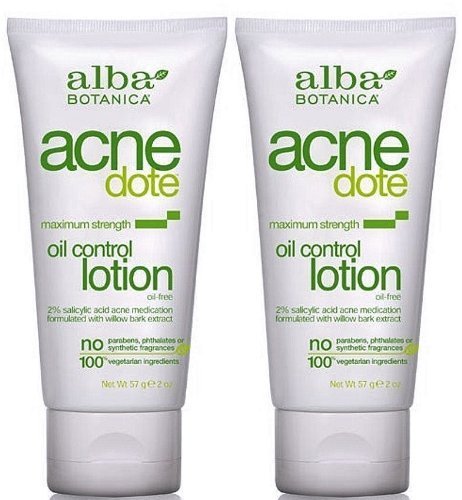 Alba Botanica Natural AcneDote Oil Control Lotion, Maximum Strength 2 Oz (Pack of 2)