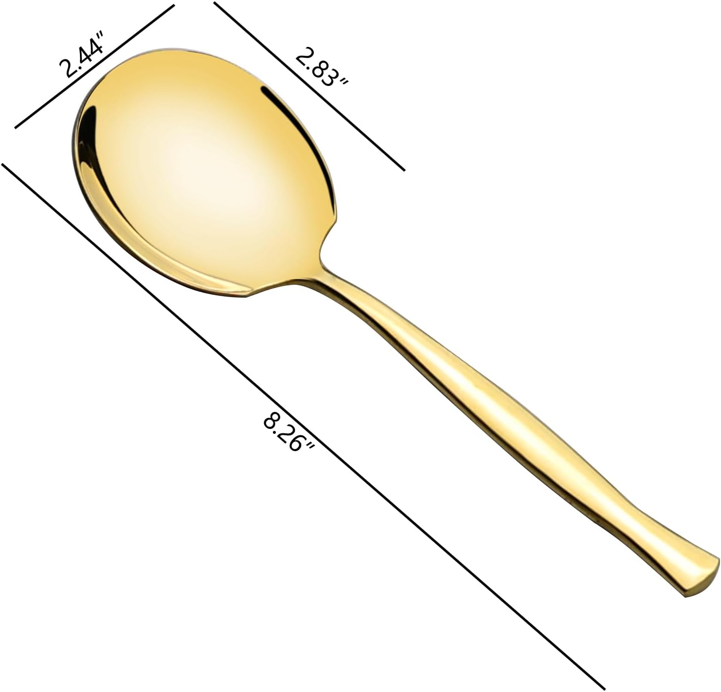 Large Serving Spoons, 6-Piece Set, Gold Stainless Steel image 2
