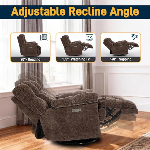 Sillón reclinable eléctrico marrón de una plaza miniatura 6