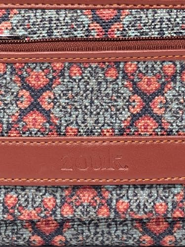 Image of ZOUK Women Kolkata Nouveau Motif Printed Handcrafted Classic Zipper Wallet Clutch Purse