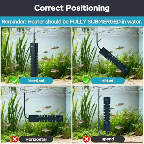 Image of AquaMiracle Aquarium Heater, 200W Submersible Fish Tank Heater with LED Digital Display, Overheat Protection & Auto Power-Off When Out of Water, for Freshwater and Saltwater Fish Tanks (20-40 Gal)