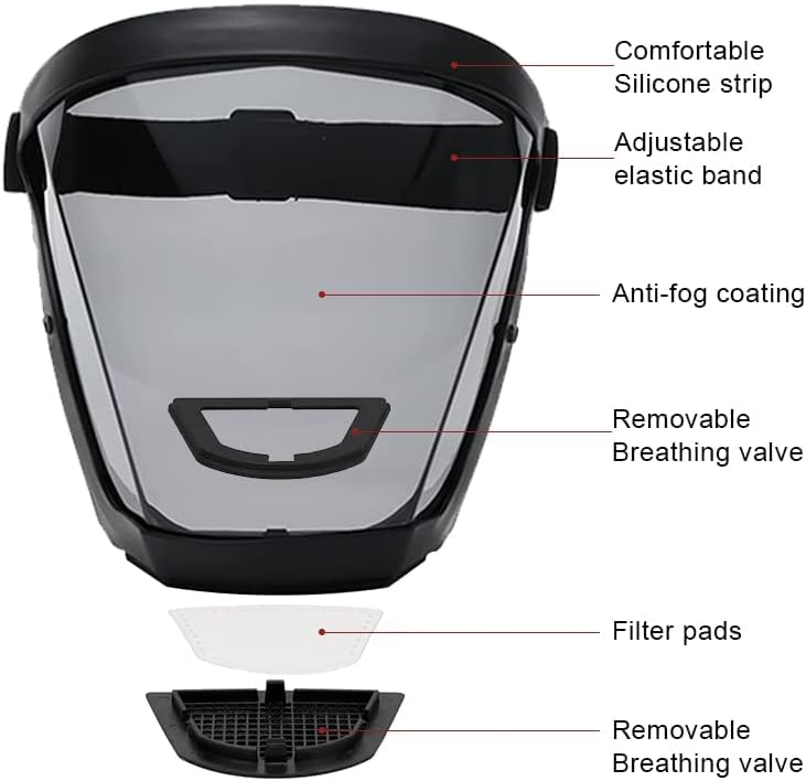 Miniatura 2 de Máscara de protección facial antivaho de alta definición para adultos (color blanco)