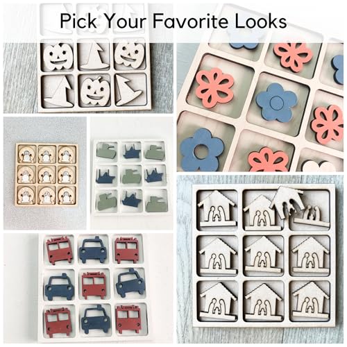 Juego de Mesa Tic Tac Toe Temático Natural miniatura 6
