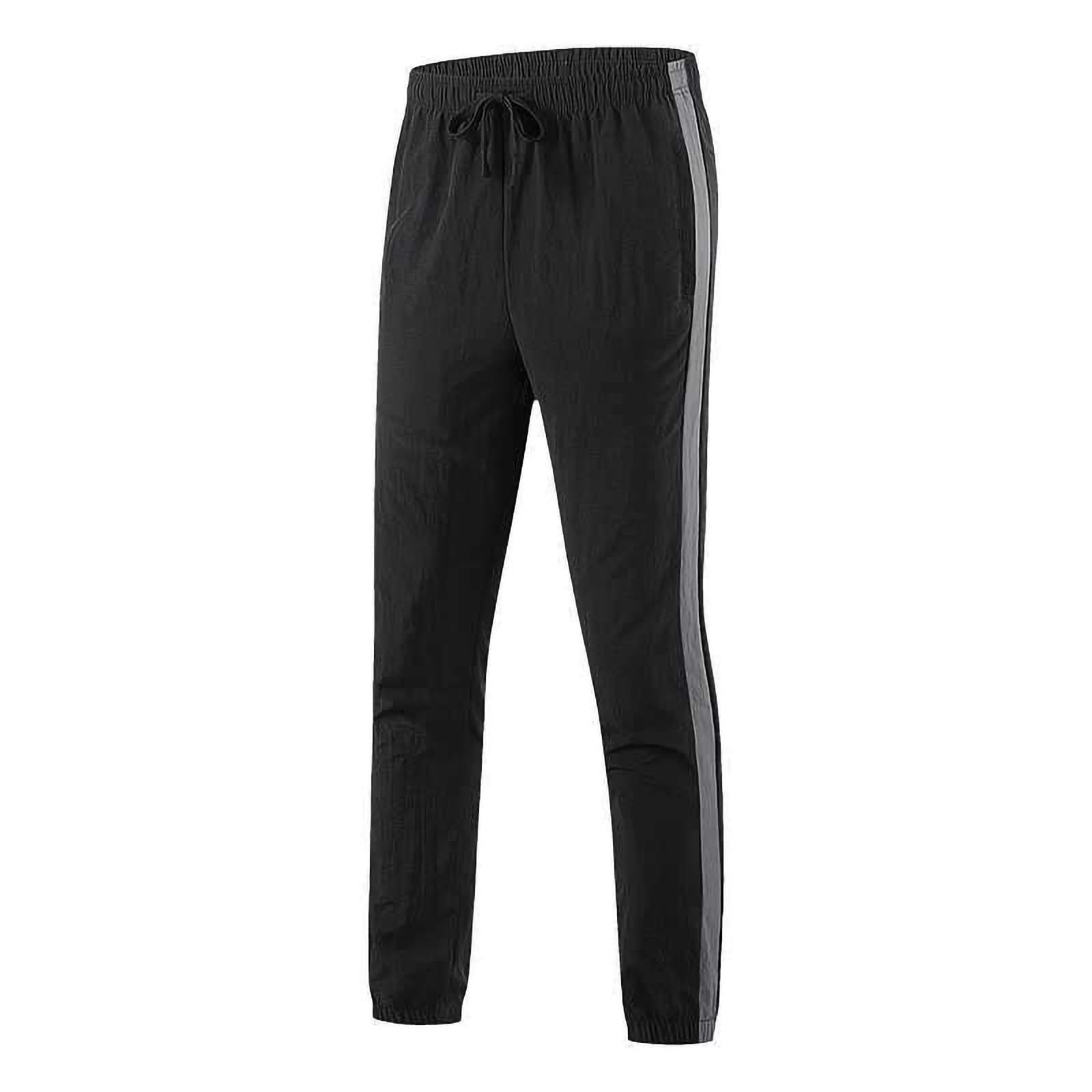 Sweatpants for Men Baggy Tapered Joggers Drawstring Elastic Waist Sweat Pants Gym Run Workout Track Pants with Pockets