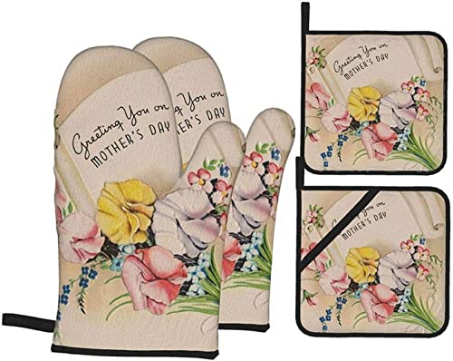 Schwarze Ofenhandschuhe & Topflappen Im Katzendesign – Baumwollgefüttert, Hitzebeständig, Mit Aufhänger