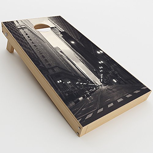 Skin Decal Vinyl Wrap for Cornhole Outdoor Game Bag Toss (2 x pcs. Skins only) / City Street