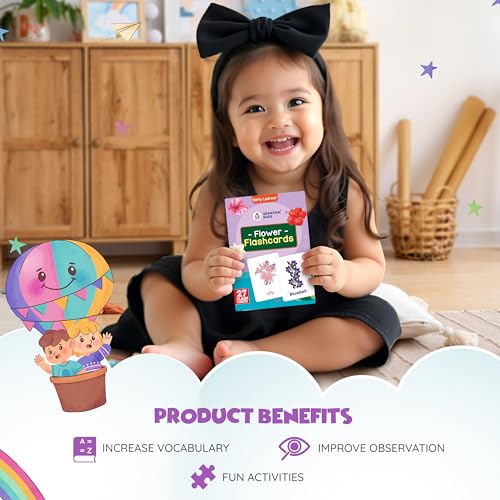 Image of SPARTAN KIDS Flower Flash Cards for Kids | 27 Early Learning Flash Cards Easy & Fun Way of Learning 1 Year to 6 Years Babies, for Cognitive Skills