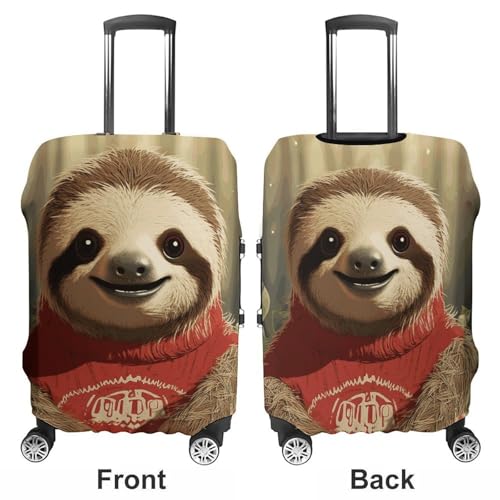 Cartoon Sloth Luggage Cover, Washable Elastic Suitcase Cover Protector Fit 18-32 Inch Luggage3