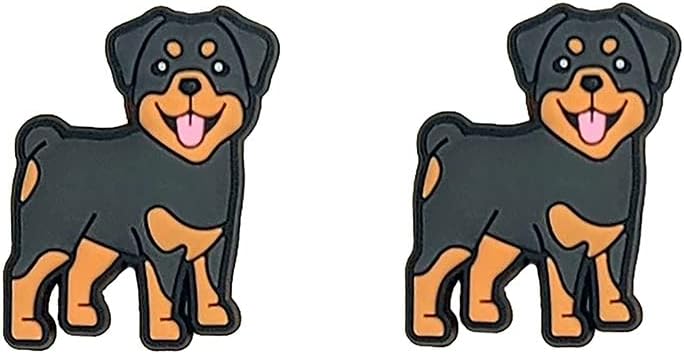 Miniatura 2 de Rottweiler Rottie - Dije para zapatos para perros y cachorros para zuecos, zapatos, lentes y dije con cremallera a juego, Yazzle Dazzle, obra de