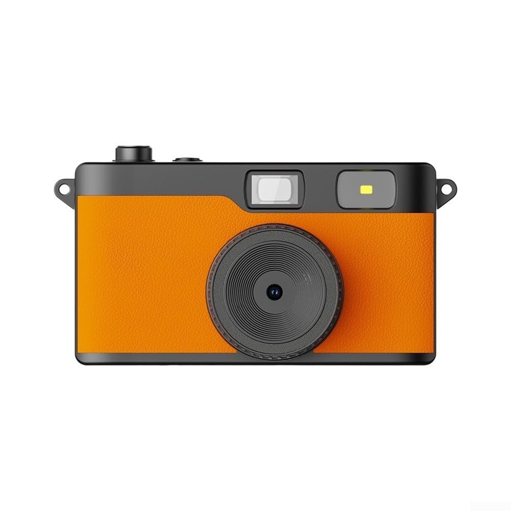 Przenośny aparat cyfrowy w stylu retro, 13 megapikseli, kompaktowa konstrukcja, konfigurowalne filtry, funkcja lampy błyskowej, na święta, imprezy, dla studentów (pomarańczowy)