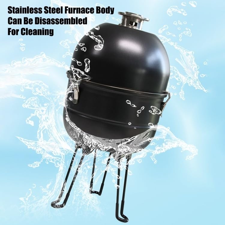 Affumicatore A Carbone per Barbecue - Griglia BBQ Verticale, Barbecue Carbonella con Termometro Integrato E Sistem di Ventilazione Regolabile per Cucinare All'aperto E in Campeggio(Black,A)