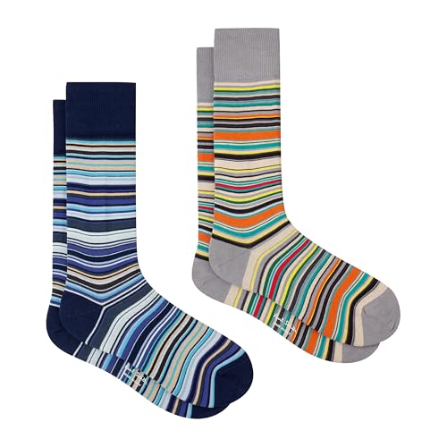 PS Paul Smith Men's Two Pack 'Signature Stripe' Socks, Multicolor, One Size