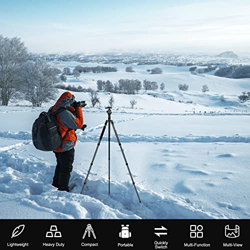 Camera Tripod, 80/84 Inches Heavy Duty Tripod For Camera And Phone, 82" Camera Monopod Tripod, Dslr Binoculars Spotting Scope Camcorders Video Tripod Stand, 360 Degree Ball Head, 35 Lbs Loads #TOP2