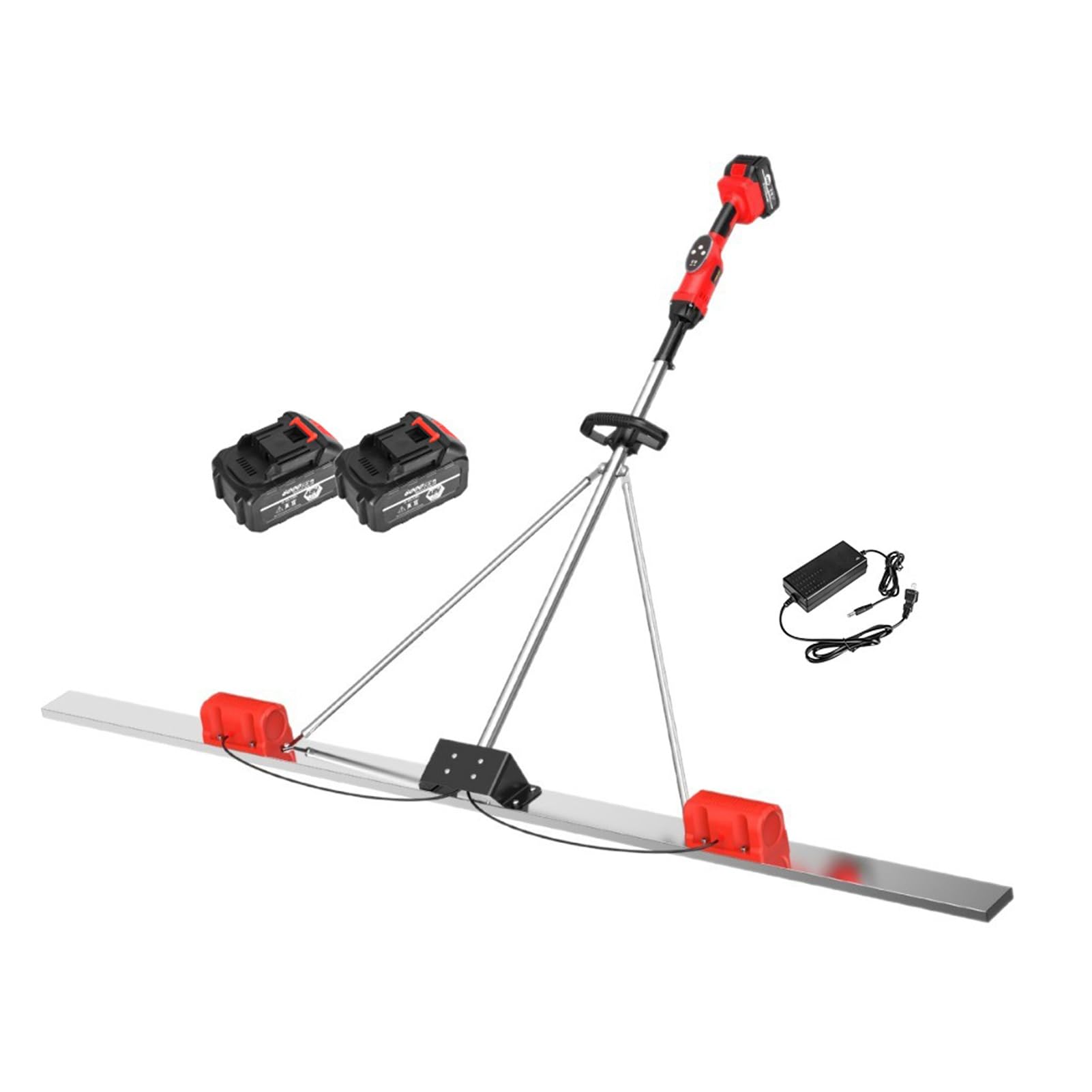 Cordless Cement Leveler，48V Powerful Brushless Motor Concrete Scraper，9-Speed Vibration Control，1.8m Reinforced Stainless Steel Scraper，Ergonomic Handheld Construction Machinery(1.8m)