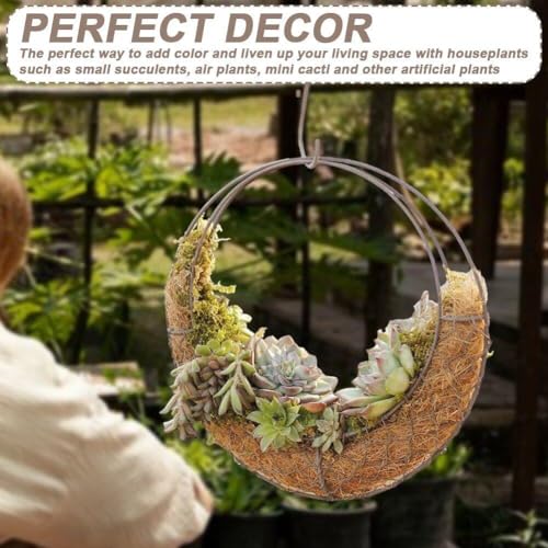 Panier de fleurs d'intérieur suspendu lune, idée cadeau décoration maison - 4