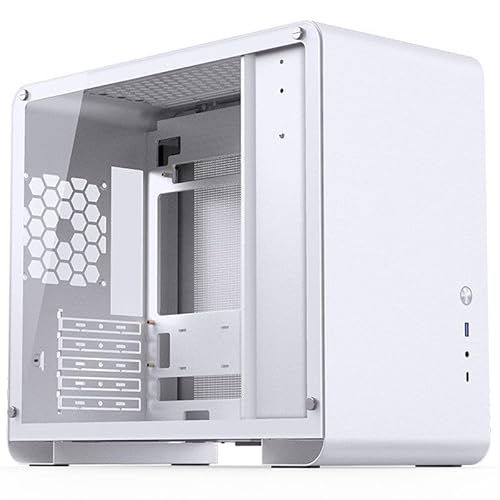 Jonsbo U4 Mini Case PC Blanco – Caja Micro-ATX con cristal templado, espacio para GPU de hasta 420 mm, fuentes de alimentación ATX de hasta 200 mm, diseño elegante para compilaciones de juegos