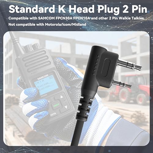 Image of SAMCOM Original Replace Wire Walkie Talkie Earpiece Headset with Mic