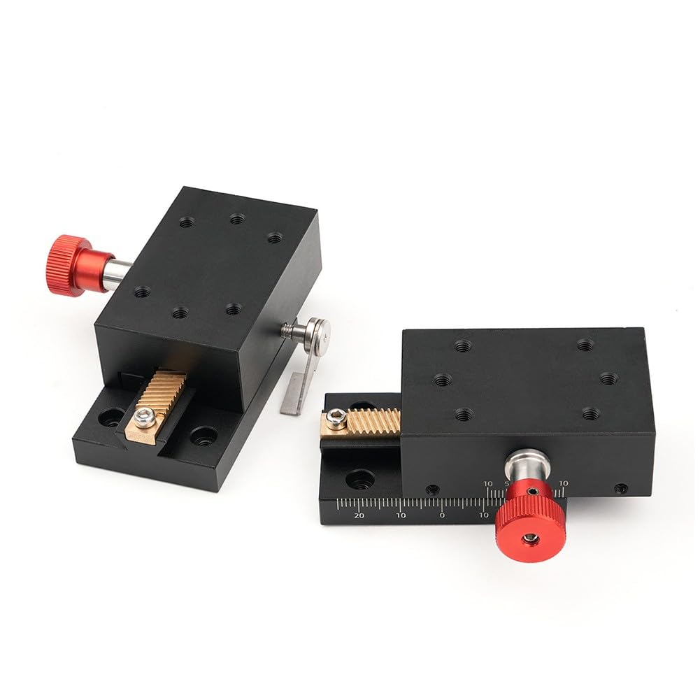 X-Achsen-Schwalbenschwanz-Rillenschieber, lineare Bühne mit Zahnstange und Ritzel, 40 mm Hub, CNC-Aluminiumlegierung für präzise Positionierung und Ausrüstungseinstellung, Schwarz